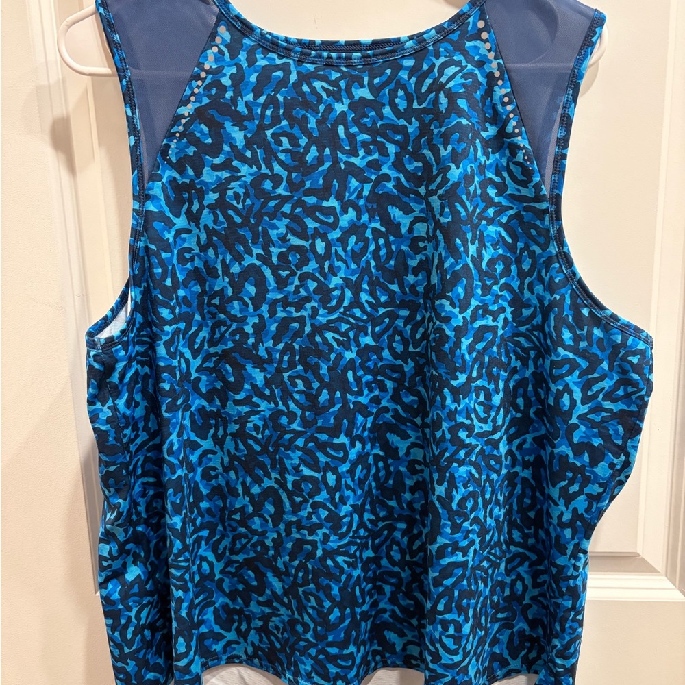 Blue Patterned Tank Top